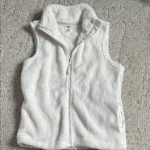 Old Navy White Fleece Vest